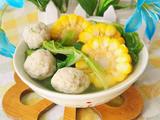 玉米青菜圆子汤