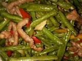 红椒肉丝炒豇豆