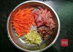 芹菜胡萝卜肉片面线的做法图解2