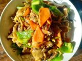 鸡丝炒杂蔬鲜蘑