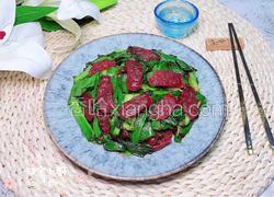 豆豉蒜苗炒腊肠