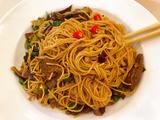 麻辣蒜香牛肉炒面～
