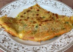 玉米胡萝卜虾米鸡蛋火腿烙饼