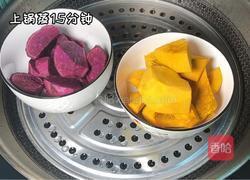南瓜紫薯丸子的做法图解1