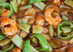 杏鲍菇豆角咖喱虾