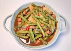 红烧肉炖豆角土豆