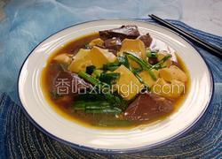 豆腐猪血烧韭菜