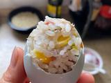 五彩咸蛋糯米饭的做法[图]
