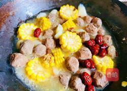 山药玉米牛肉丸汤的做法图解4